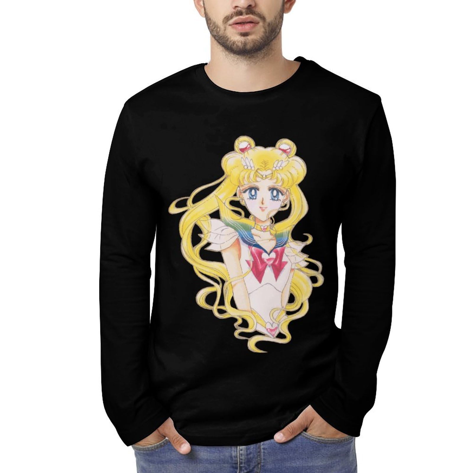 Amazon.co.jp: メンズ ロングTシャツ 美少女戦士セーラームーン 長袖